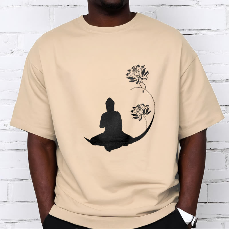 T-shirt à motif Buddha Stones de Bouddha et des fleurs de lotus - image 10