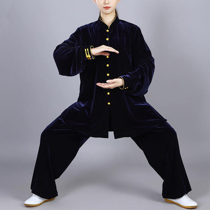 Ensemble de vêtements unisexe en velours et peluche Buddha Stones, 2 pièces, automne-hiver, Tai Chi, méditation, Qigong, pratique zen - image 14