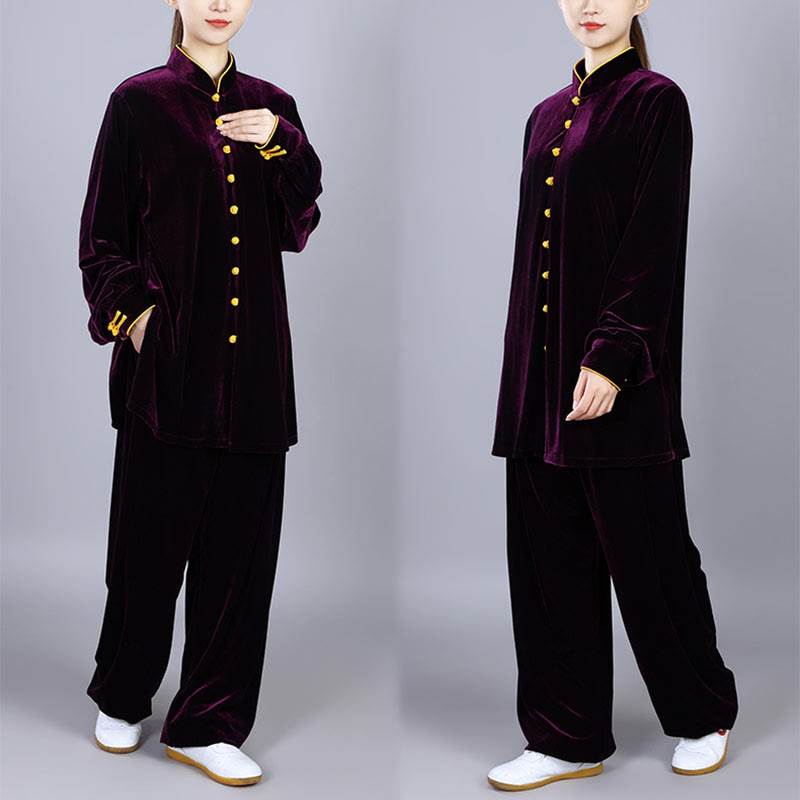 Ensemble de vêtements unisexe en velours et peluche Buddha Stones, 2 pièces, automne-hiver, Tai Chi, méditation, Qigong, pratique zen - image 18