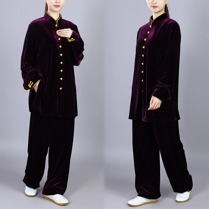 Ensemble de vêtements unisexe en velours et peluche Buddha Stones, 2 pièces, automne-hiver, Tai Chi, méditation, Qigong, pratique zen - image 18