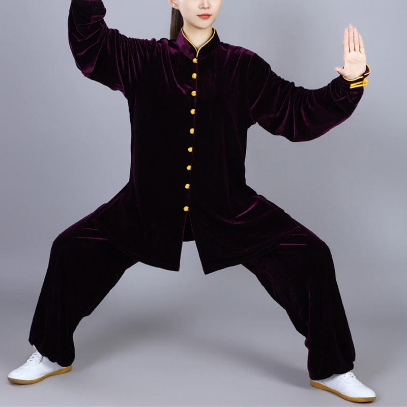 Ensemble de vêtements unisexe en velours et peluche Buddha Stones, 2 pièces, automne-hiver, Tai Chi, méditation, Qigong, pratique zen - image 17