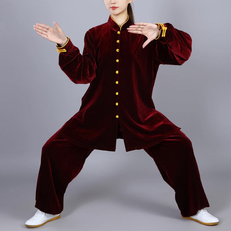 Ensemble de vêtements unisexe en velours et peluche Buddha Stones, 2 pièces, automne-hiver, Tai Chi, méditation, Qigong, pratique zen - image 8