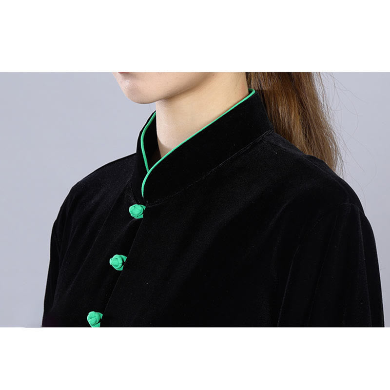 Ensemble de vêtements unisexe en velours et peluche Buddha Stones, 2 pièces, automne-hiver, Tai Chi, méditation, Qigong, pratique zen - image 2