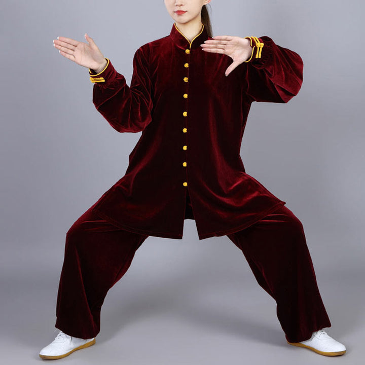 Ensemble de vêtements unisexe en velours et peluche Buddha Stones, 2 pièces, automne-hiver, Tai Chi, méditation, Qigong, pratique zen - image 8