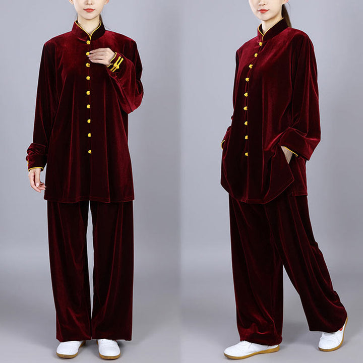 Ensemble de vêtements unisexe en velours et peluche Buddha Stones, 2 pièces, automne-hiver, Tai Chi, méditation, Qigong, pratique zen - image 9