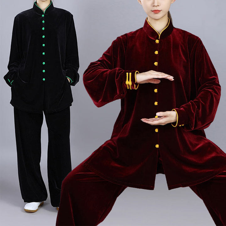 Ensemble de vêtements unisexe en velours et peluche Buddha Stones, 2 pièces, automne-hiver, Tai Chi, méditation, Qigong, pratique zen - image 20