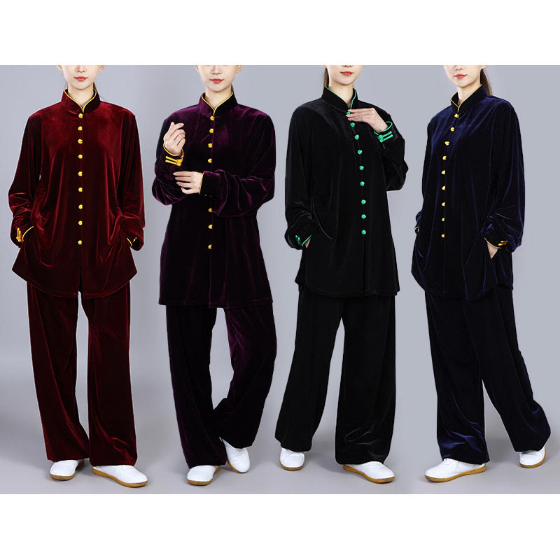 Ensemble de vêtements unisexe en velours et peluche Buddha Stones, 2 pièces, automne-hiver, Tai Chi, méditation, Qigong, pratique zen - image 22