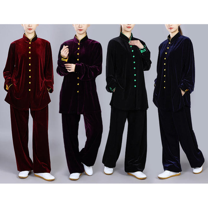 Ensemble de vêtements unisexe en velours et peluche Buddha Stones, 2 pièces, automne-hiver, Tai Chi, méditation, Qigong, pratique zen - image 22