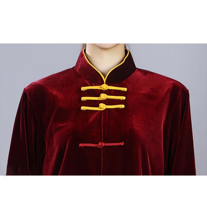 Ensemble de vêtements de méditation en velours unisexe avec boutons en forme de grenouille pour l'automne et l'hiver, 2 pièces, Buddha Stones - image 8