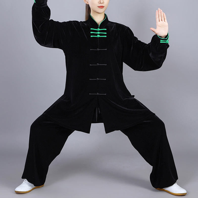 Ensemble de vêtements de méditation en velours unisexe avec boutons en forme de grenouille pour l'automne et l'hiver, 2 pièces, Buddha Stones - image 18