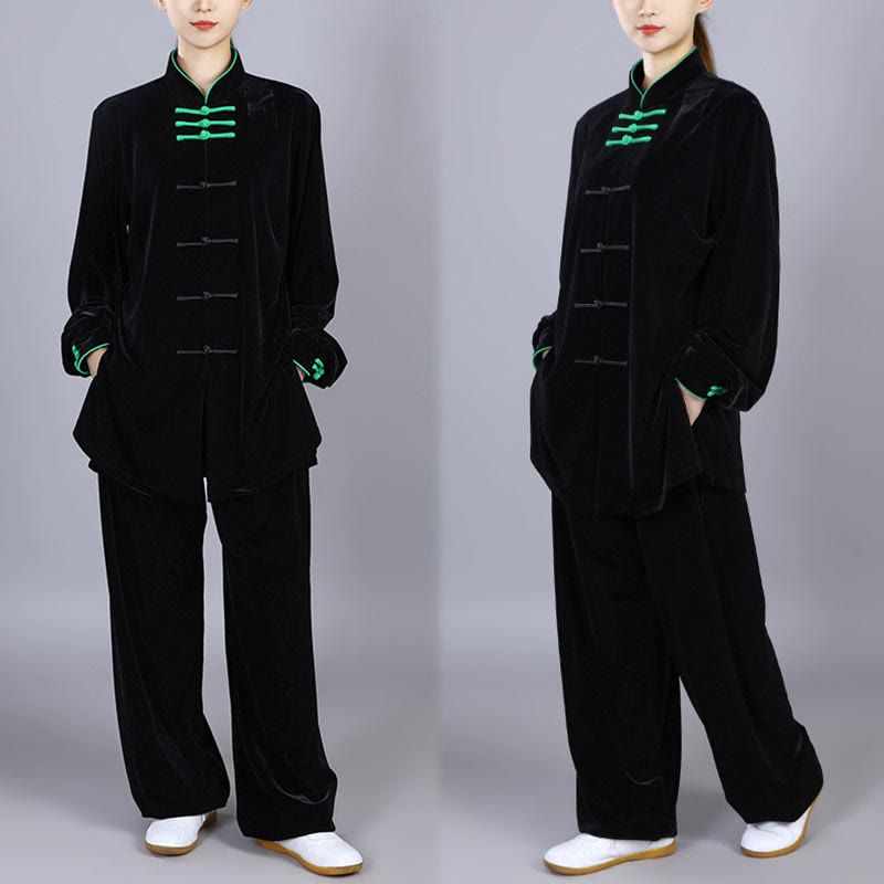 Ensemble de vêtements de méditation en velours unisexe avec boutons en forme de grenouille pour l'automne et l'hiver, 2 pièces, Buddha Stones - image 19