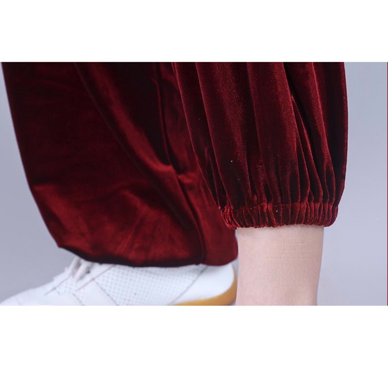 Ensemble de vêtements de méditation unisexe en velours avec boutons en forme de grenouille et col montant pour l'automne et l'hiver, 2 pièces , Buddha Stones , Tai Chi, Qigong, nuages ​​de bon augure - image 9