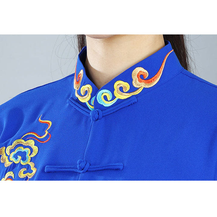 Ensemble de vêtements unisexe en coton Buddha Stones et nuages colorés d'automne, Tai Chi, méditation, Qigong, pratique zen