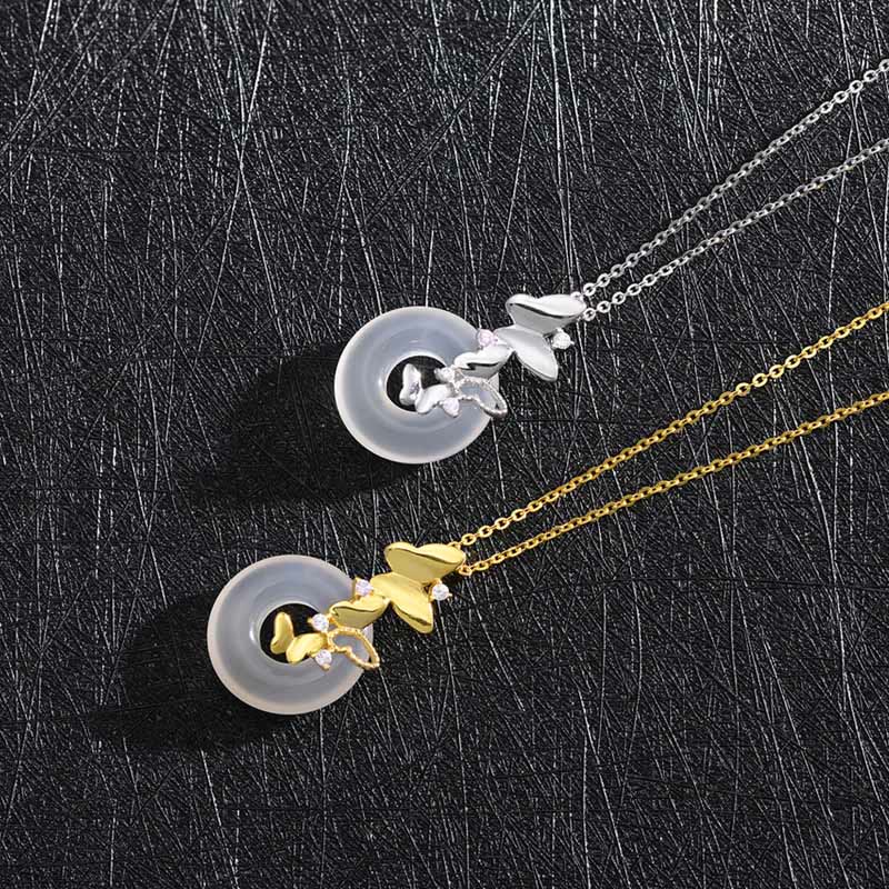 Buddha Stones en argent sterling 925 avec boucle de paix et calcédoine en forme de papillon et de bénédiction - image 9