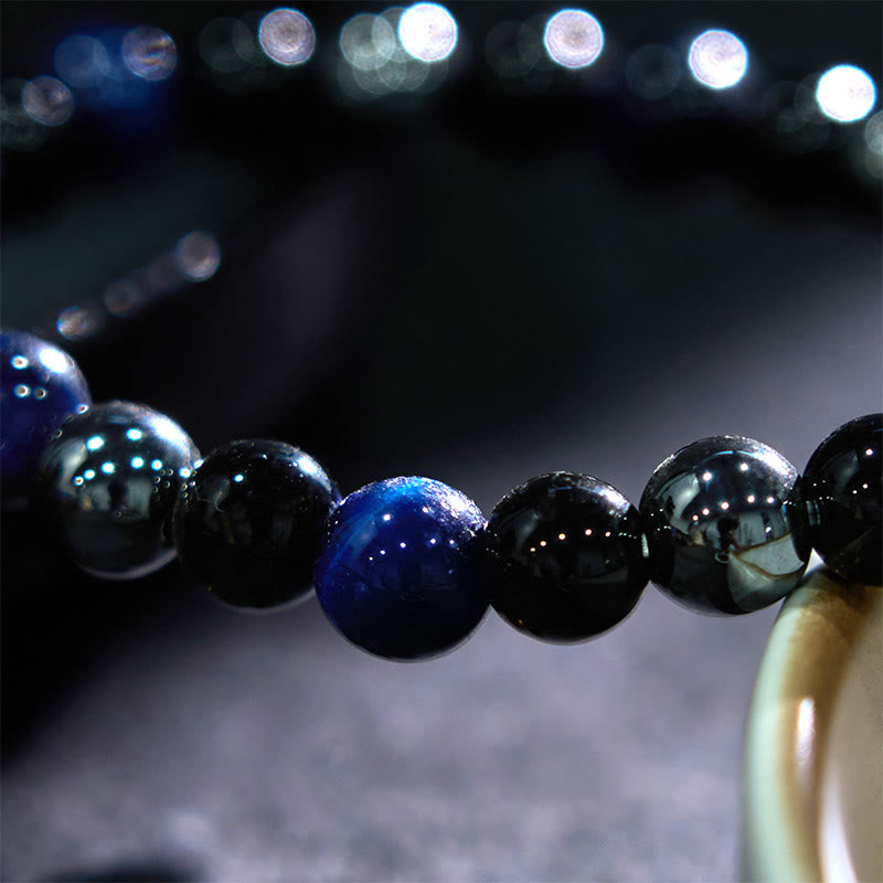 Bracelet puissant et positif en obsidienne et hématite œil de tigre naturel de Buddha Stones