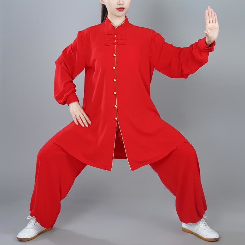 Ensemble de vêtements unisexe en coton avec Buddha Stones , 2 pièces, couleur unie, bouton grenouille, Tai Chi, méditation, Qigong, pratique zen