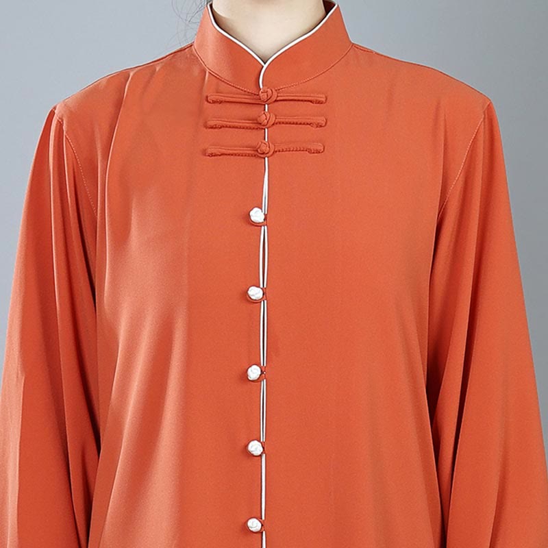 Ensemble de vêtements unisexe en coton avec Buddha Stones , 2 pièces, couleur unie, bouton grenouille, Tai Chi, méditation, Qigong, pratique zen