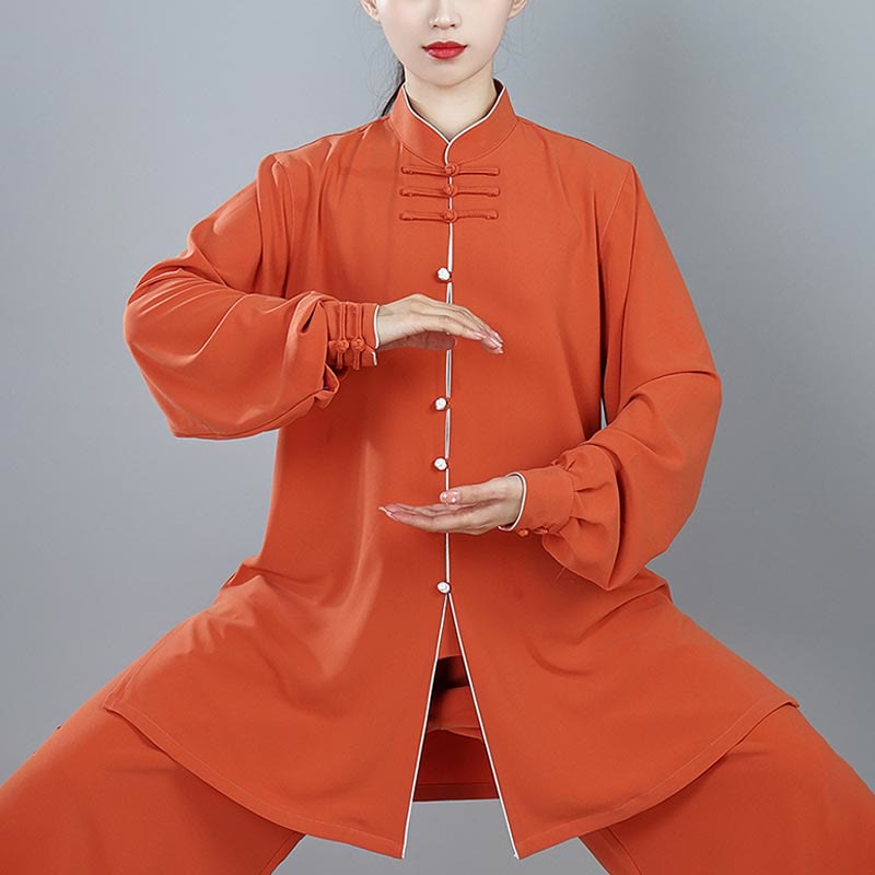 Ensemble de vêtements unisexe en coton avec Buddha Stones , 2 pièces, couleur unie, bouton grenouille, Tai Chi, méditation, Qigong, pratique zen
