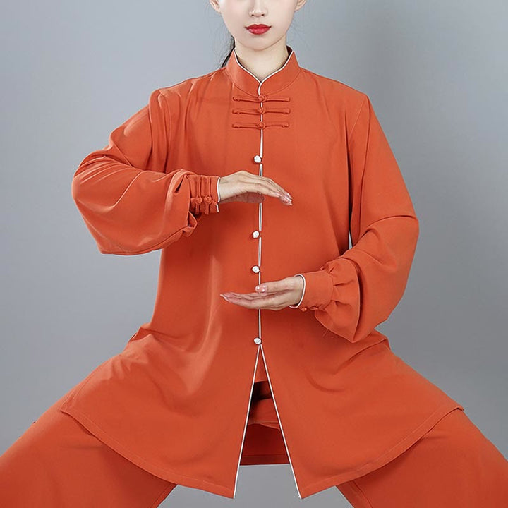Ensemble de vêtements unisexe en coton avec Buddha Stones , 2 pièces, couleur unie, bouton grenouille, Tai Chi, méditation, Qigong, pratique zen