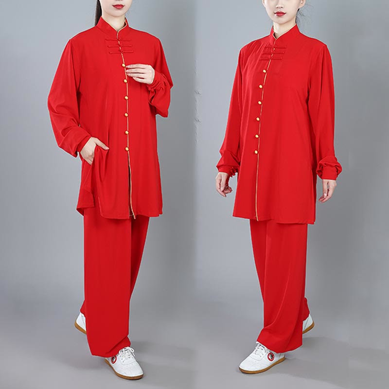 Ensemble de vêtements unisexe en coton avec Buddha Stones , 2 pièces, couleur unie, bouton grenouille, Tai Chi, méditation, Qigong, pratique zen