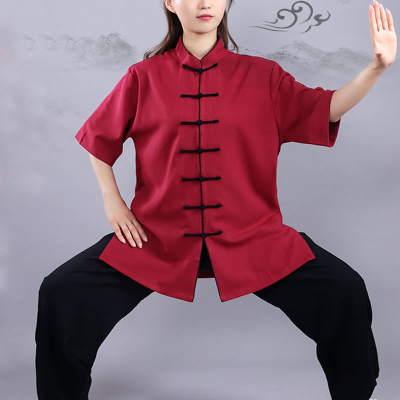 Ensemble de vêtements unisexe en coton et lin avec Buddha Stones, 2 pièces, automne-hiver, bouton grenouille, Tai Chi, méditation, Qigong, pratique zen - image 13