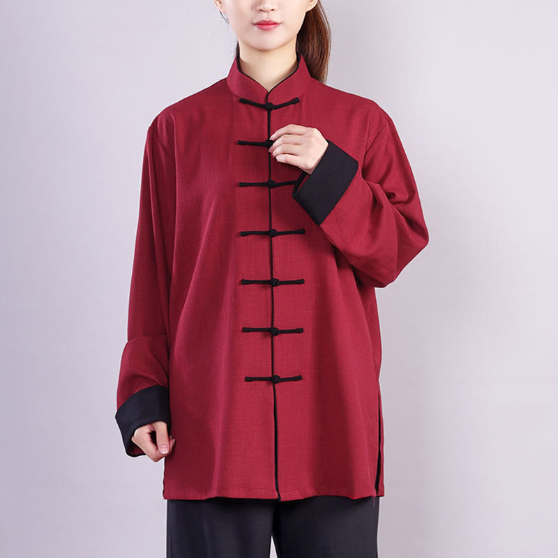 Ensemble de vêtements unisexe en coton et lin avec Buddha Stones, 2 pièces, automne-hiver, bouton grenouille, Tai Chi, méditation, Qigong, pratique zen - image 7