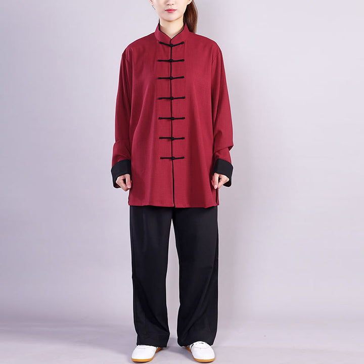 Ensemble de vêtements unisexe en coton et lin avec Buddha Stones, 2 pièces, automne-hiver, bouton grenouille, Tai Chi, méditation, Qigong, pratique zen - image 5