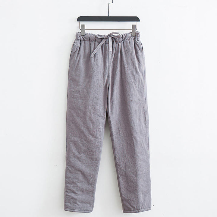 Pantalon d'hiver en polaire de coton avec cordon de serrage et poches pour homme Buddha Stones