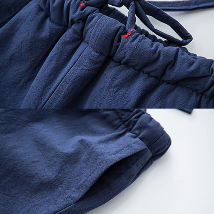 Pantalon d'hiver en polaire de coton avec cordon de serrage et poches pour homme Buddha Stones
