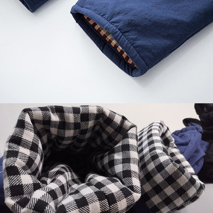 Pantalon d'hiver en polaire de coton avec cordon de serrage et poches pour homme Buddha Stones
