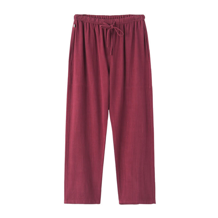 Pantalon en lin à cordon de serrage pour homme avec poches Buddha Stones Printemps Été - image 12