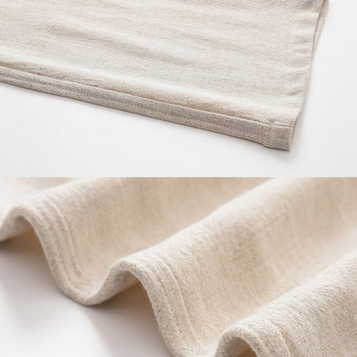 Pantalon en lin à cordon de serrage pour homme avec poches Buddha Stones Printemps Été - image 10