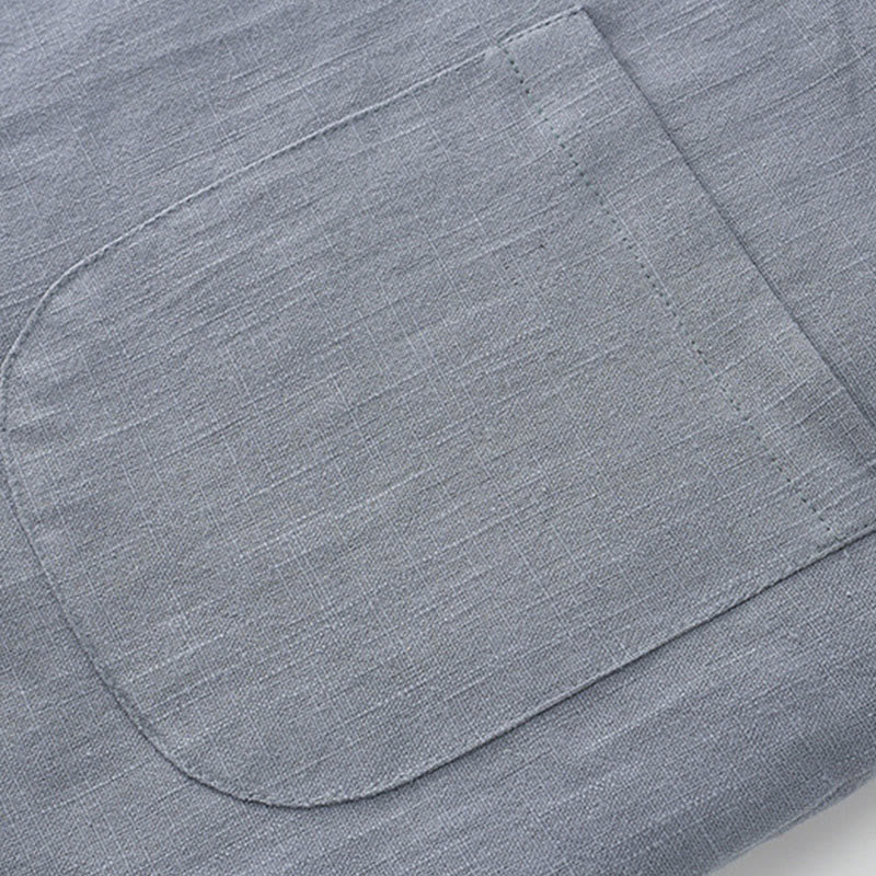 Buddha Stones Hiver Hommes Grenouille Bouton Tang Costume Lin Coton Polaire Doublé Veste Chemise Avec Poches - image 7