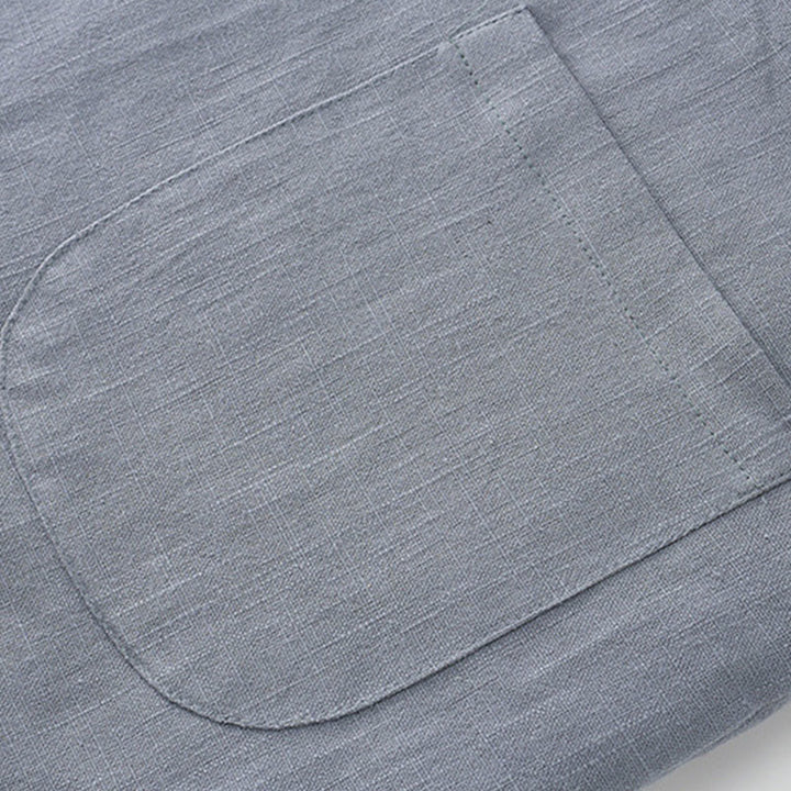 Buddha Stones Hiver Hommes Grenouille Bouton Tang Costume Lin Coton Polaire Doublé Veste Chemise Avec Poches - image 7