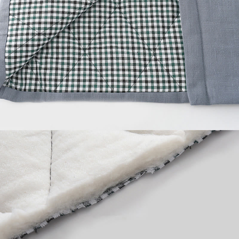 Buddha Stones Hiver Hommes Grenouille Bouton Tang Costume Lin Coton Polaire Doublé Veste Chemise Avec Poches - image 11