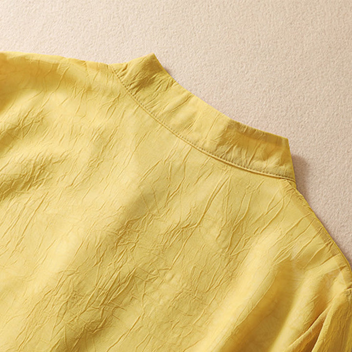 Robe chemise à boutons-grenouilles et broderies de fleurs pour femmes Buddha Stones Pantalon à jambe large - image 7