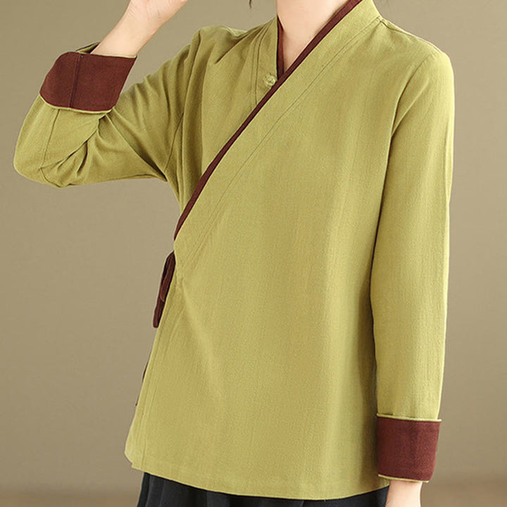 Chemise à lacets à manches longues pour femme Buddha Stones et couleur unie - image 11