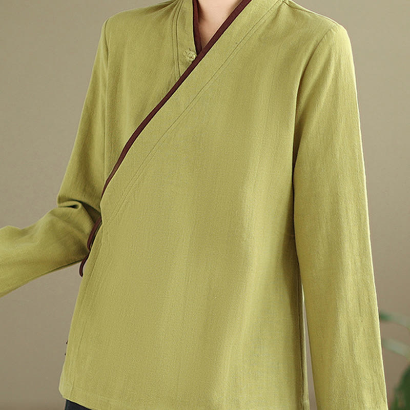 Chemise à lacets à manches longues pour femme Buddha Stones et couleur unie - image 10