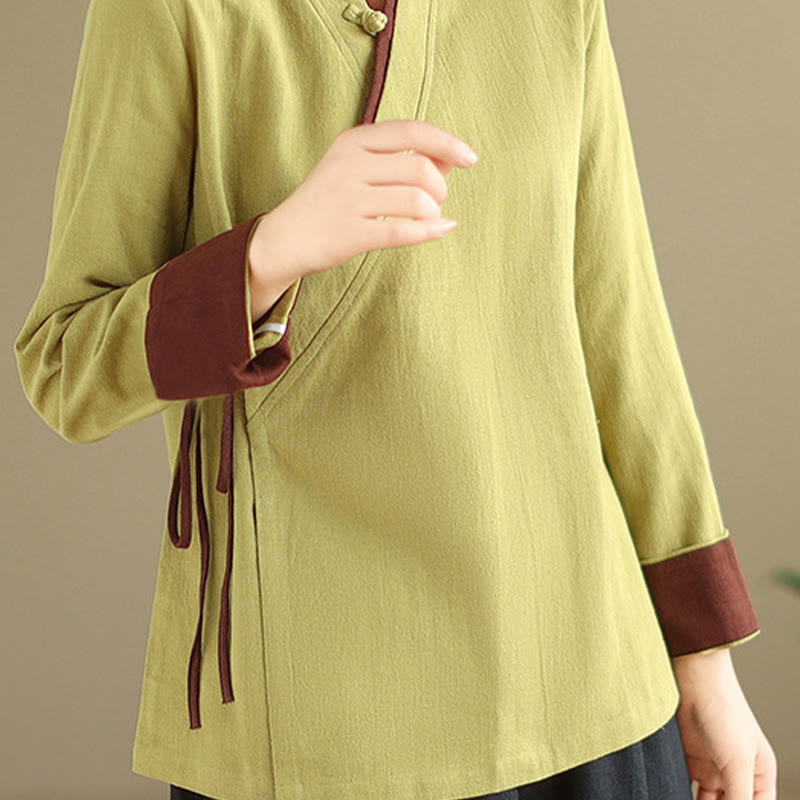 Chemise à lacets à manches longues pour femme Buddha Stones et couleur unie - image 13