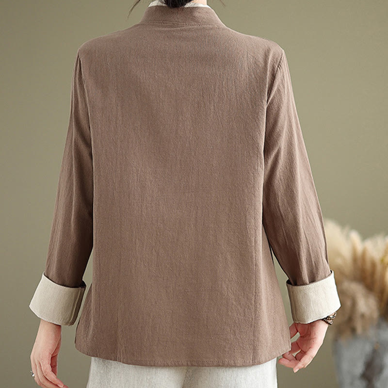 Chemise à lacets à manches longues pour femme Buddha Stones et couleur unie - image 21