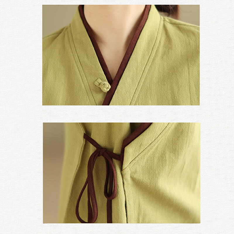 Chemise à lacets à manches longues pour femme Buddha Stones et couleur unie - image 15