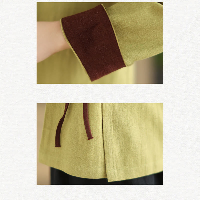 Chemise à lacets à manches longues pour femme Buddha Stones et couleur unie - image 17