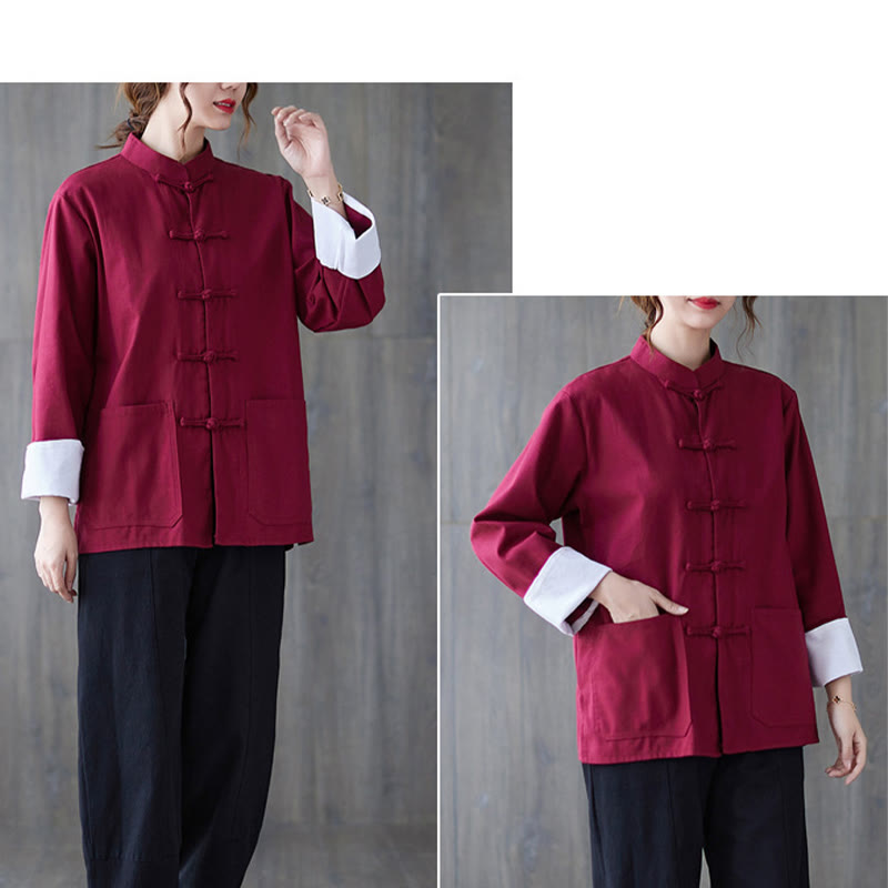 Ensemble de méditation pour femme Buddha Stones : chemise à manches longues et pantalon à boutons grenouille. - image 10