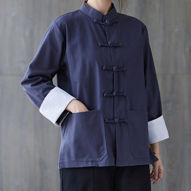 Ensemble de méditation pour femme Buddha Stones : chemise à manches longues et pantalon à boutons grenouille. - image 16