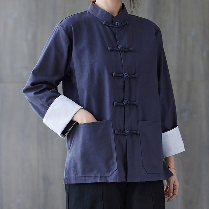 Ensemble de méditation pour femme Buddha Stones : chemise à manches longues et pantalon à boutons grenouille. - image 16