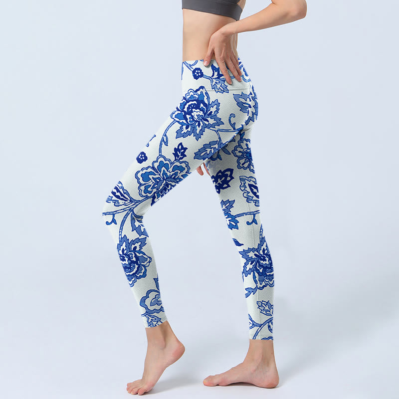 Pantalon de yoga pour femme avec imprimé Buddha Stones Flowers Leggings de sport - image 3