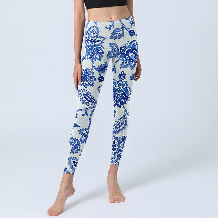 Pantalon de yoga pour femme avec imprimé Buddha Stones Flowers Leggings de sport - image 6