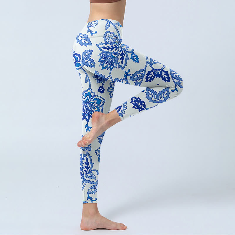 Pantalon de yoga pour femme avec imprimé Buddha Stones Flowers Leggings de sport - image 4