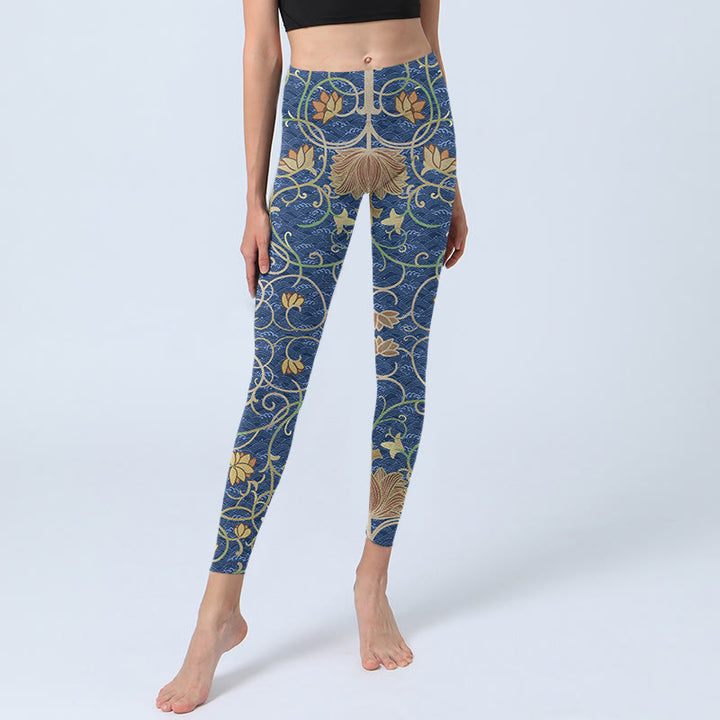 Pantalon de yoga pour femme avec imprimé Buddha Stones et fleurs de lotus - image 6