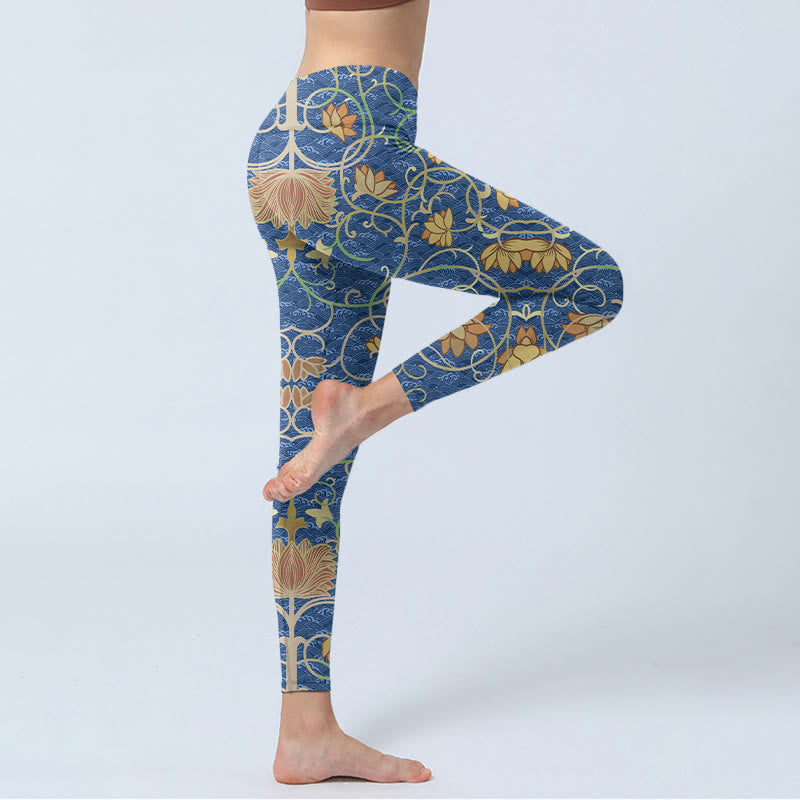 Pantalon de yoga pour femme avec imprimé Buddha Stones et fleurs de lotus - image 4